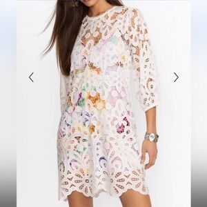 Johnny Was LISETTA LACE MINI DRESS size S $538 retail price